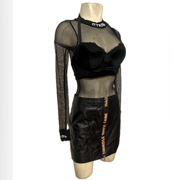 Heron Preston Gothic Black Mesh Bodysuit - Picture 2 of 9
